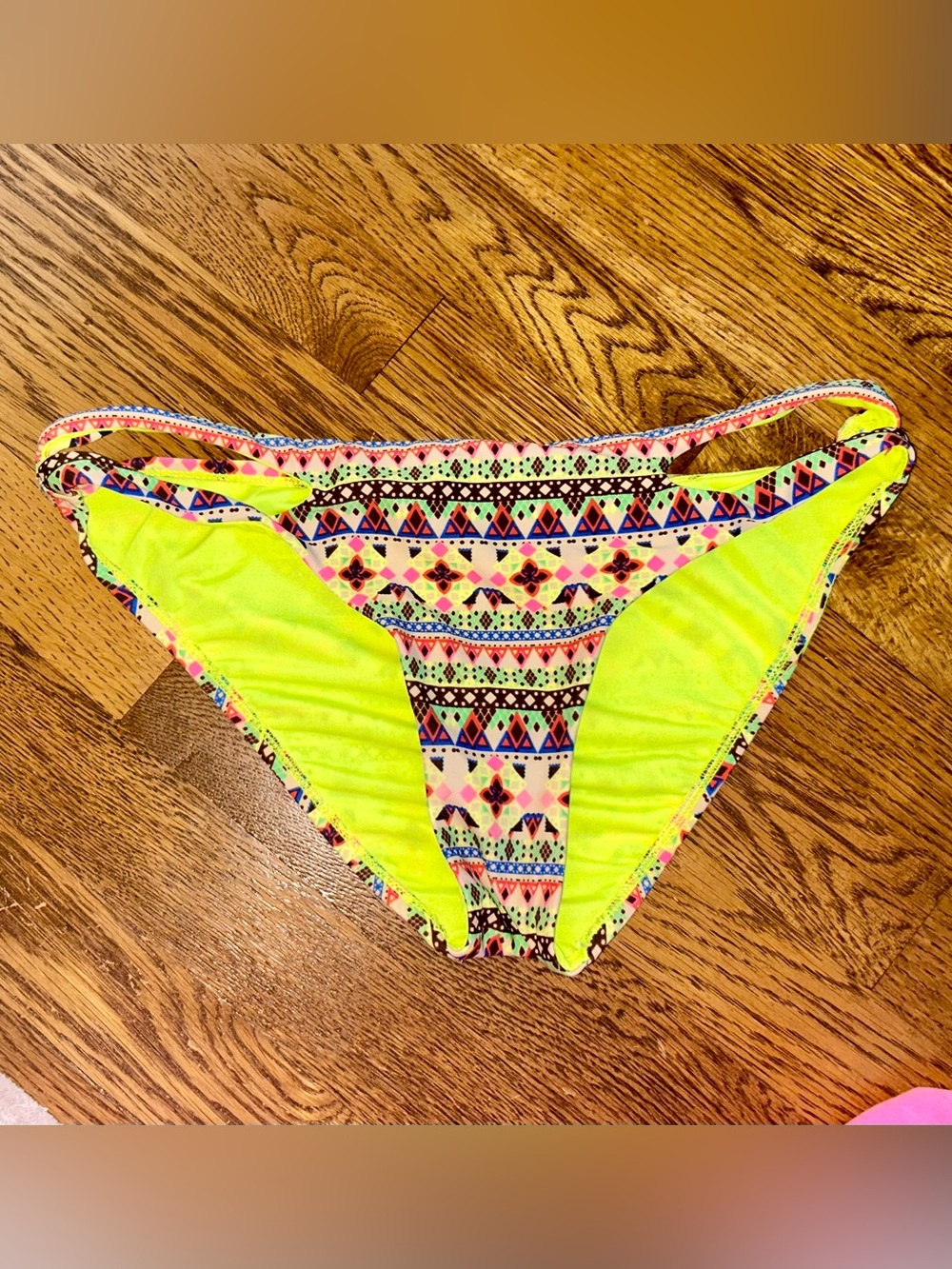 Cutout Neon Aztec Bikini Bottom